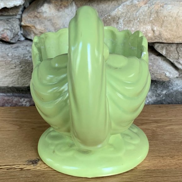 VTG Haeger Planter Cornucopia Handle Pottery Green Mid-century MCM - Picture 2 of 7